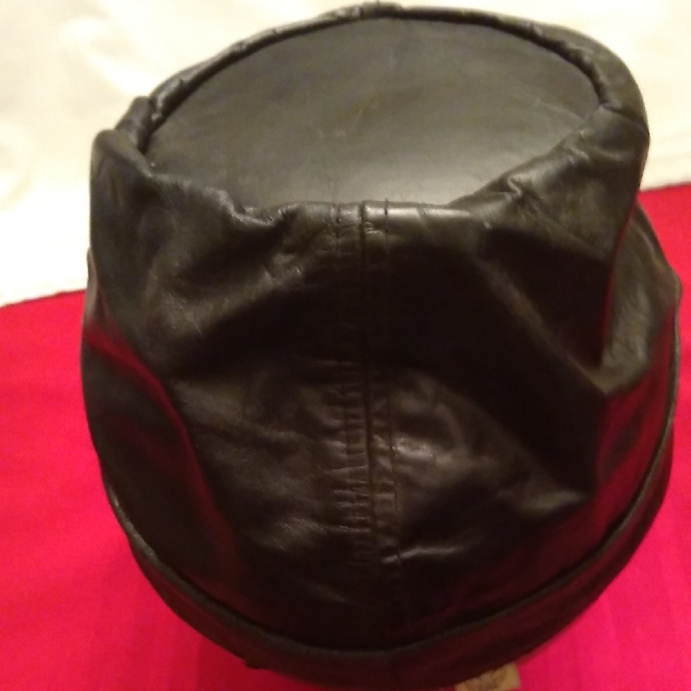 Black Leather Rebel Cap, #43 - Picture 4 of 8